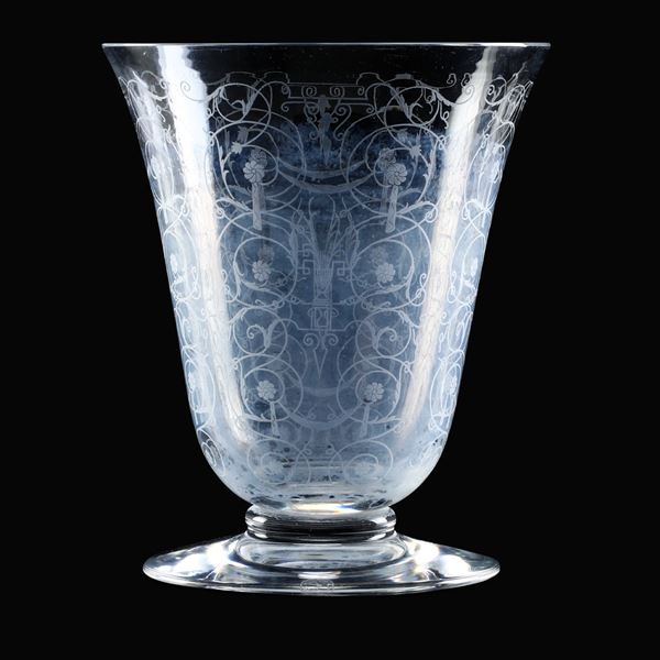Vaso "Michelangelo". Francia, manifattura Baccarat, secondo quarto del XX secolo.