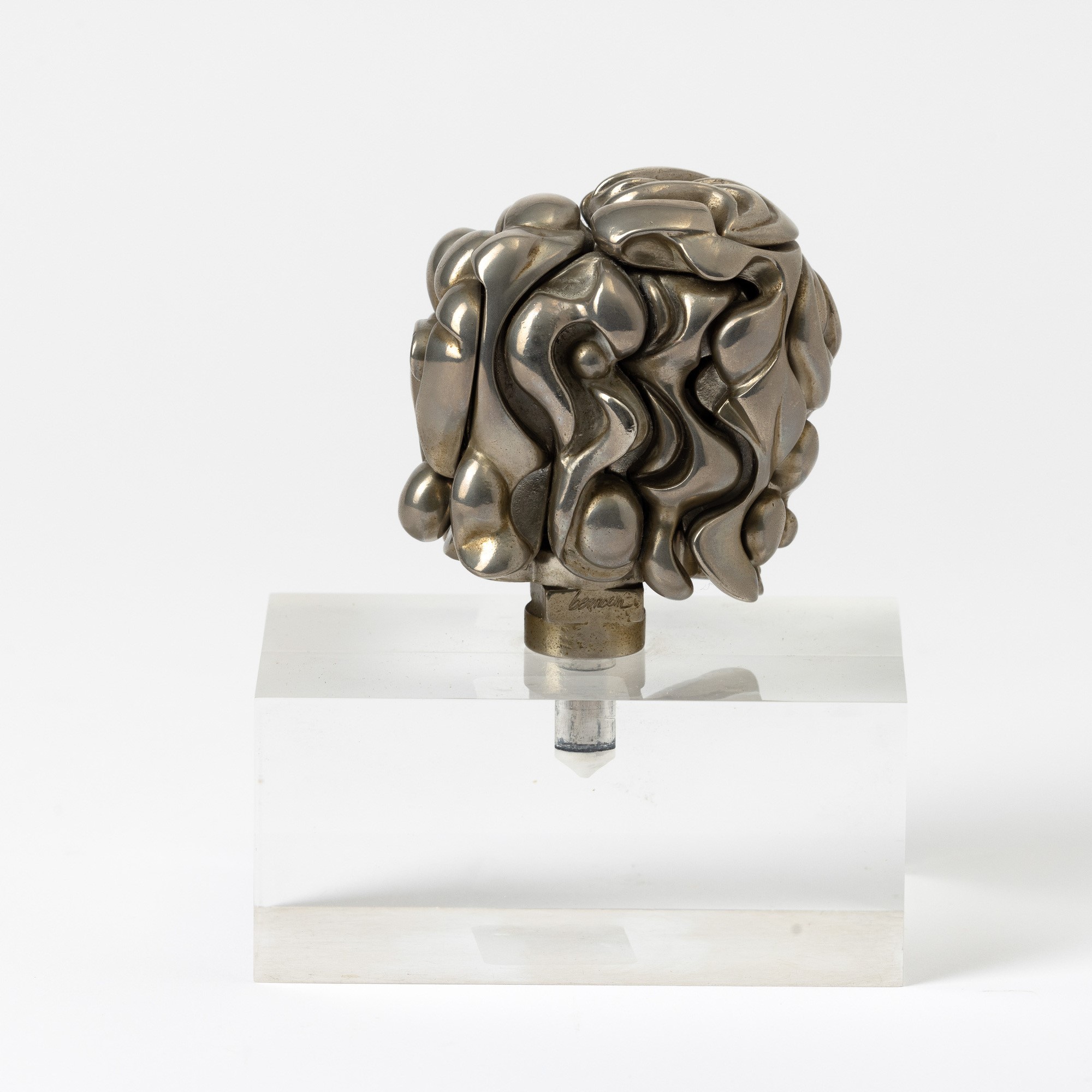 Miguel Berrocal - Portrait de Michele, scultura in metallo nichelato