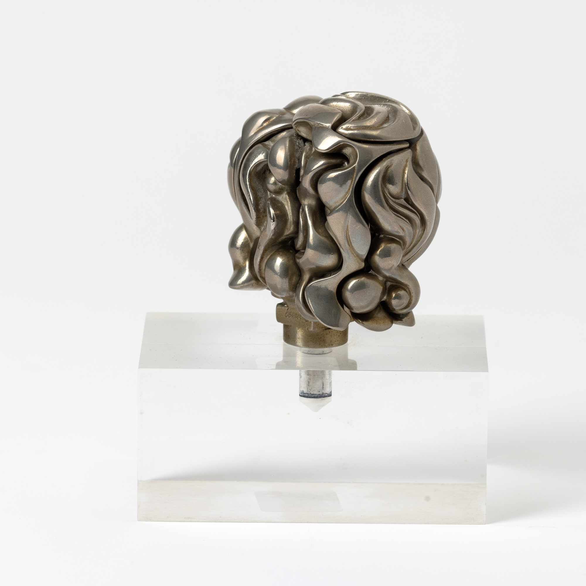 Miguel Berrocal - Portrait de Michele, scultura in metallo nichelato