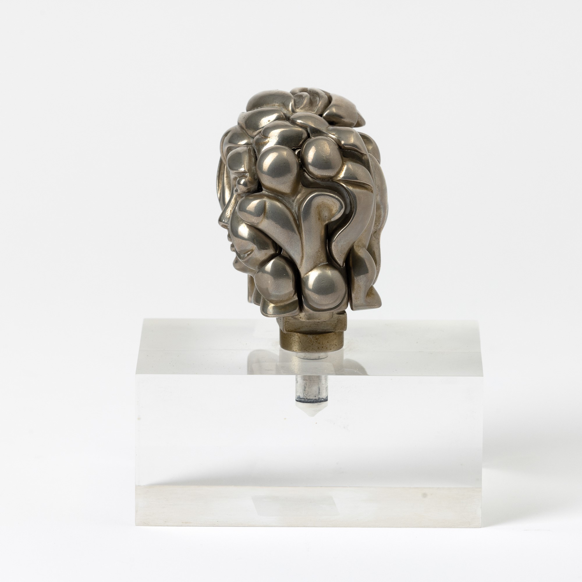 Miguel Berrocal - Portrait de Michele, scultura in metallo nichelato