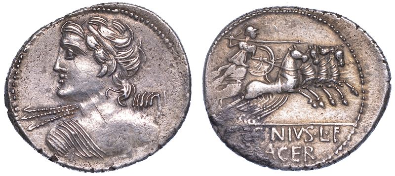 LICINIA. C. Licinio L.f. Macer, 84 a.C. Denario.  - Auction Numismatics - Cambi Casa d'Aste