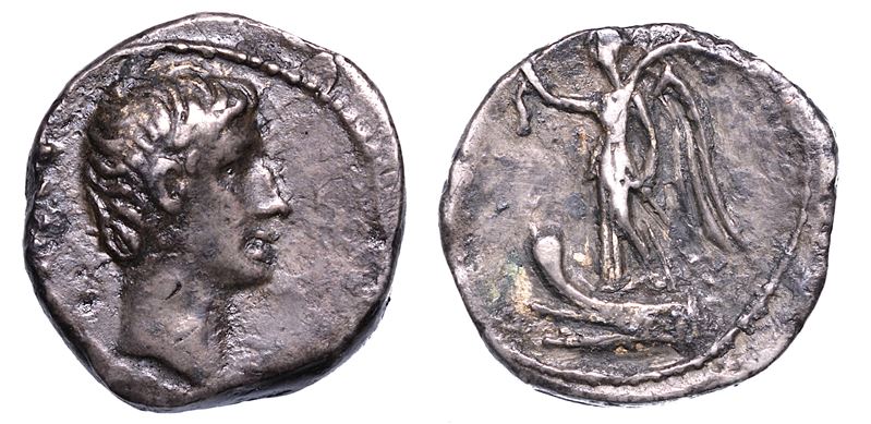 OTTAVIANO AUGUSTO, 27 a.C. - 14 d.C. Quinario. Pergamo.  - Auction Numismatics - Cambi Casa d'Aste