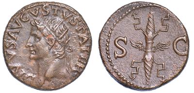 Ottaviano Augusto, 27 a.C.-14 D.C. Asse, Anni 34-37 (divo Augusto).