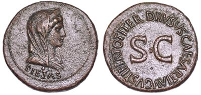 Livia (moglie di Augusto). Dupondio, Anni 22-23.