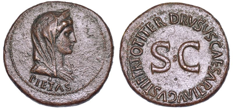 LIVIA (moglie di Augusto). Dupondio, anni 22-23.  - Asta Numismatica - Cambi Casa d'Aste