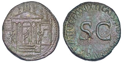 Tiberio, 14-37. Sesterzio, Anni 35-36. Roma.
