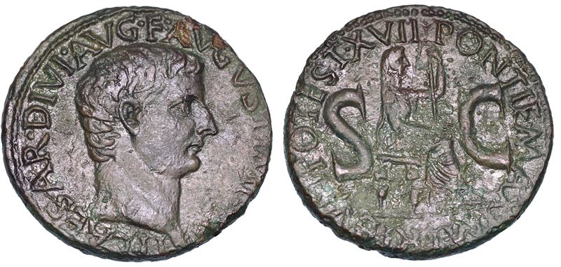 TIBERIO, 14-37. Asse, anni 15-16.  - Asta Numismatica - I - Cambi Casa d'Aste