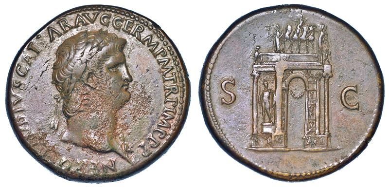 NERONE, 54-68. Sesterzio, anno 64.  - Auction Numismatics - Cambi Casa d'Aste