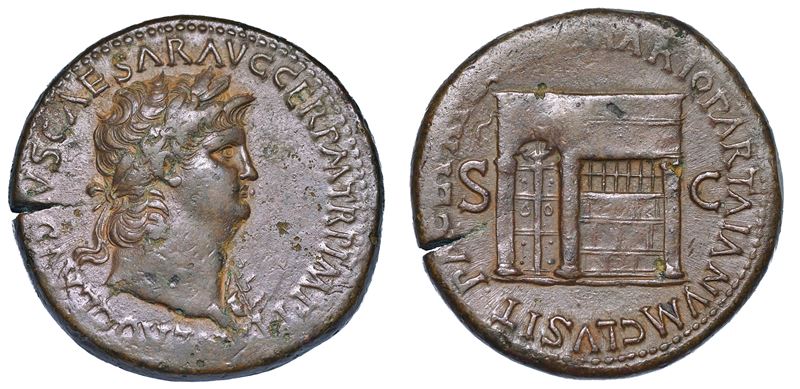 NERONE, 54-68. Sesterzio, anno 65.  - Auction Numismatics - Cambi Casa d'Aste