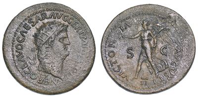 Nerone, 54-68. Dupondio, Anno 64. Lugdunum.