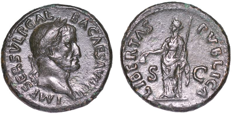 GALBA, 68-69. Asse, anni 68/69.  - Auction Numismatics - Cambi Casa d'Aste