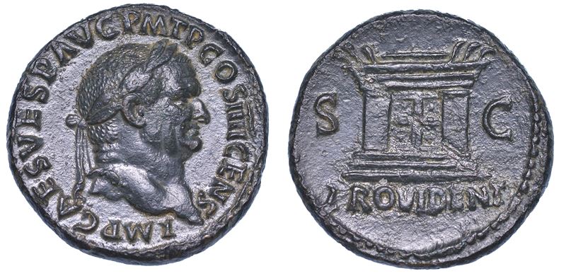 VESPASIANO, 69-79. Asse, anni 77-78. Lugdunum.  - Auction Numismatics - Cambi Casa d'Aste