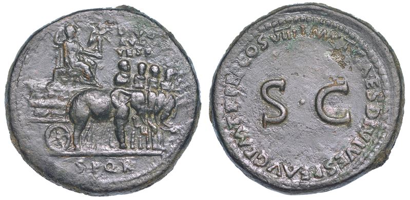 VESPASIANO, 69-79. Sesterzio, anni 80-81 (Divo Vespasiano).  - Auction Numismatics - Cambi Casa d'Aste