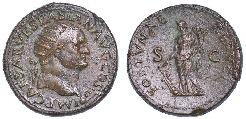VESPASIANO, 69-79. Dupondio, anno 71. Roma.  - Auction Numismatics - Cambi Casa d'Aste