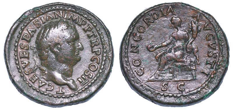 TITO (Cesare), 69-79. Asse (?), Luglio - Dicembre 72. Roma.  - Auction Numismatics - Cambi Casa d'Aste