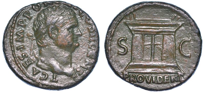 TITO (Cesare), 69-79. Asse, anno 73. Roma.  - Auction Numismatics - Cambi Casa d'Aste