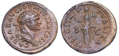 Domiziano (cesare), 73-74. Dupondio.