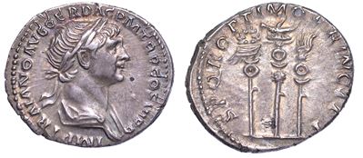 Traiano, 98-117. Denario, Anni 113-114.