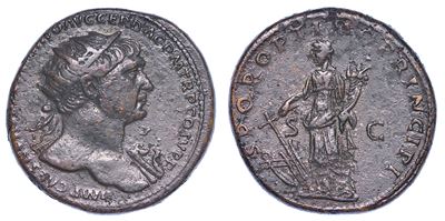 Traiano, 98-117. Dupondio, Anni 103-111.