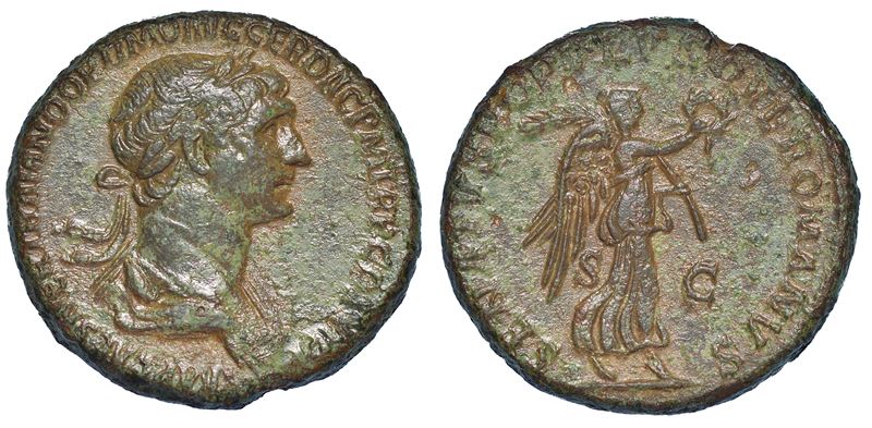 TRAIANO, 98-117. Asse, anni 114-117.  - Auction Numismatics - Cambi Casa d'Aste