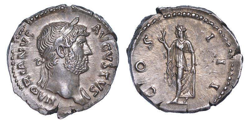 ADRIANO, 117-138. Denario, anni 124-125.  - Auction Numismatics - Cambi Casa d'Aste