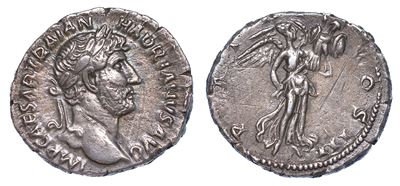 Adriano, 117-138. Denario, Anni 120-121.