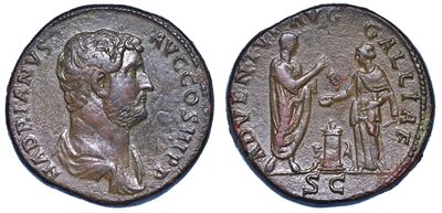 Adriano, 117-138. Sesterzio, Anni 130-133.