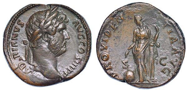 ADRIANO, 117-138. Sesterzio, anni 137-138.