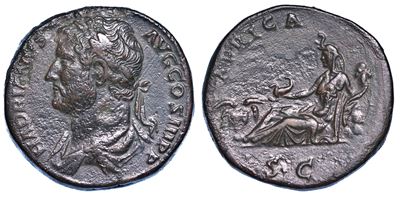 Adriano, 117-138. Sesterzio, Anni 130-133.