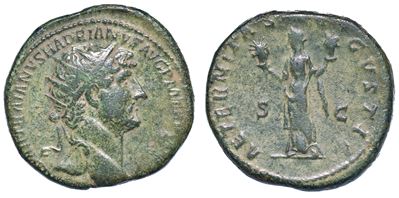 Adriano, 117-138. Dupondio, Anni 120-121.
