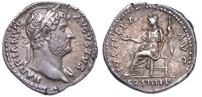 Adriano, 117-138. Denario, Anni 132-134.