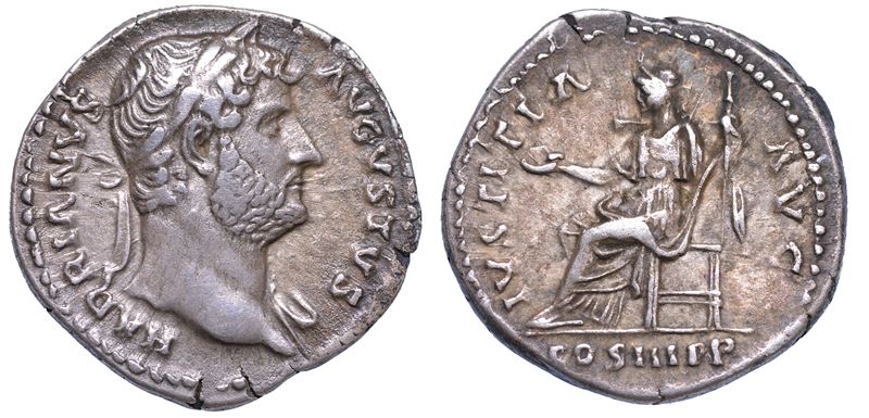 ADRIANO, 117-138. Denario, anni 132-134.  - Auction Numismatics - Cambi Casa d'Aste