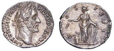 Antonino Pio, 138-161. Denario, Anni 148-149.