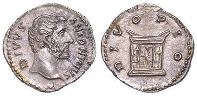 Antonino Pio, 138-161. Denario, Anno 162. Consacrazione Sotto Marco Aurelio e Lucio Vero.
