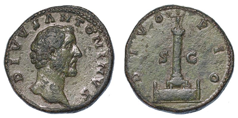 ANTONINO PIO, 138-161. Sesterzio, anno 161. Consacrazione sotto Marco Aurelio e Lucio Vero.  - Asta Numismatica - Cambi Casa d'Aste