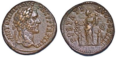 Antonino Pio, 138-161. Sesterzio, Anni 159-160.