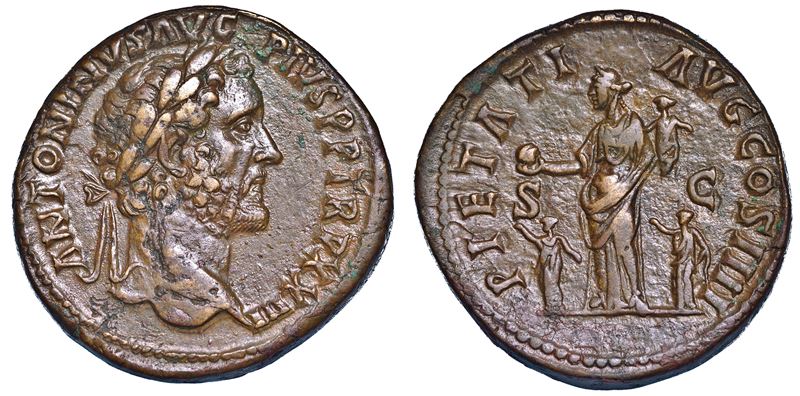 ANTONINO PIO, 138-161. Sesterzio, anni 159-160.  - Auction Numismatics - Cambi Casa d'Aste