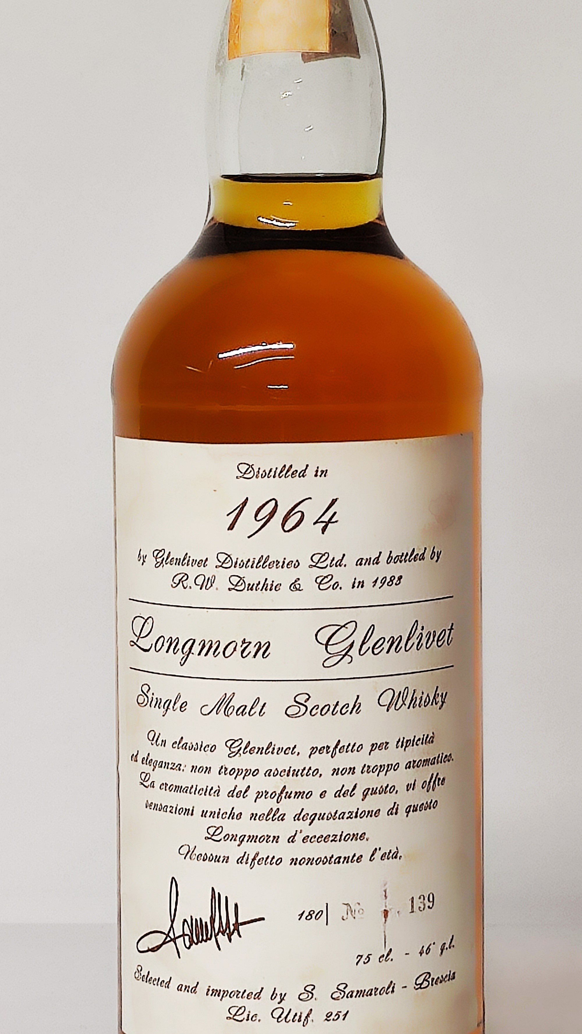 Longmorn-glenlivet Samaroli 1964, Single Malt Scotch Whisky