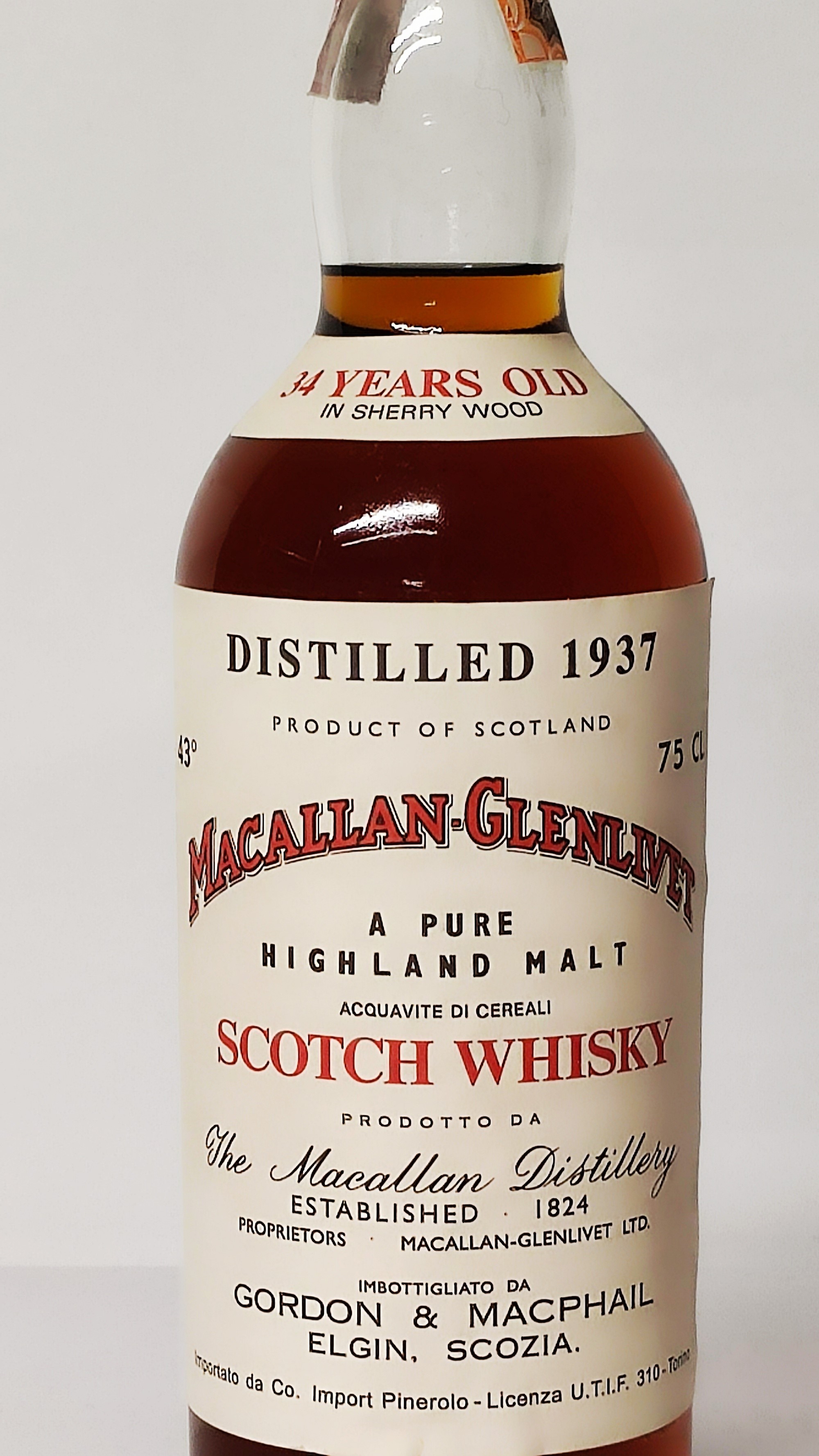 Macallan-glenlivet 1937 34 Years Old, Pure Highland Malt Scotch Whisky