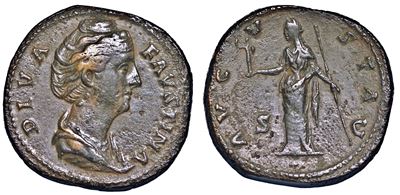 Faustina i (moglie di Antonino Pio), + 140/141. Sesterzio. Consacrazione.