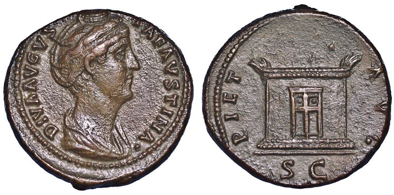 FAUSTINA I (moglie di Antonino Pio), + 140/141. Dupondio. Consacrazione.  - Auction Numismatics - Cambi Casa d'Aste