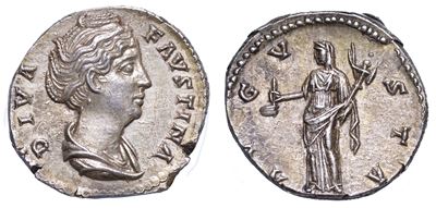 Faustina i (moglie di Antonino Pio), + 140/141. Denario. Consacrazione.
