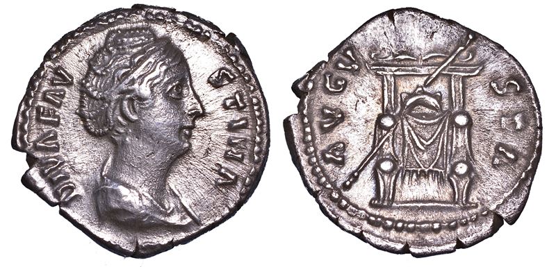 FAUSTINA I (moglie di Antonino Pio), + 140/141. Denario. Consacrazione.  - Auction Numismatics - Cambi Casa d'Aste