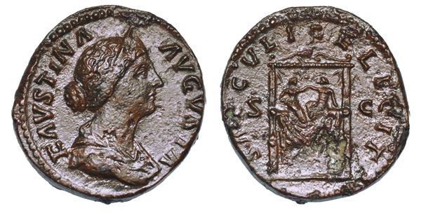 FAUSTINA II (Moglie di Marco Aurelio), 147-176. Asse.