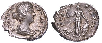 Faustina II (moglie di Marco Aurelio), 147-176. Denario, Anni 154-157.