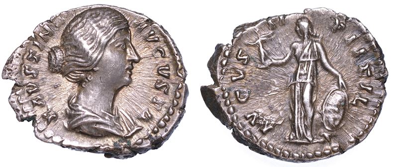 FAUSTINA II (Moglie di Marco Aurelio), 147-176. Denario, anni 154-157.  - Asta Numismatica - Cambi Casa d'Aste