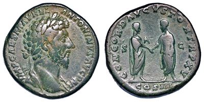 Marco Aurelio, 161-180. Sesterzio.
