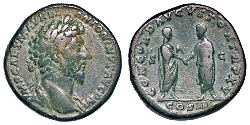 MARCO AURELIO, 161-180. Sesterzio.  - Auction Numismatics - Cambi Casa d'Aste