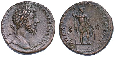 Marco Aurelio, 161-180. Sesterzio, Anni 163-164.