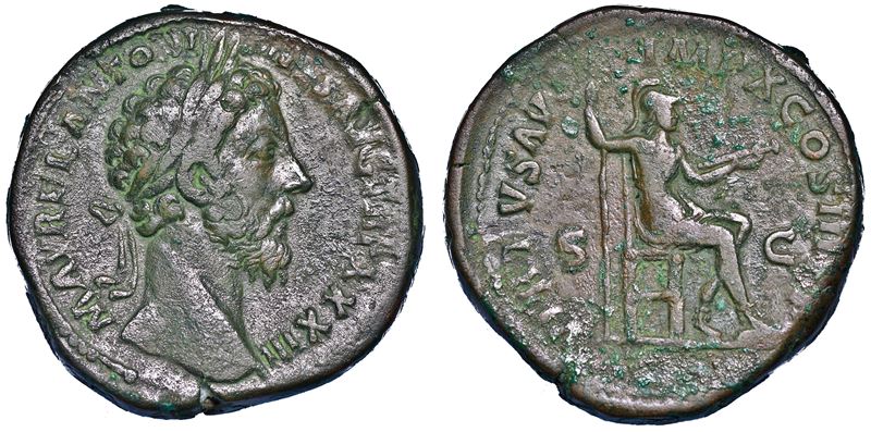 MARCO AURELIO, 161-180. Sesterzio, anni 179-180.  - Auction Numismatics - Cambi Casa d'Aste